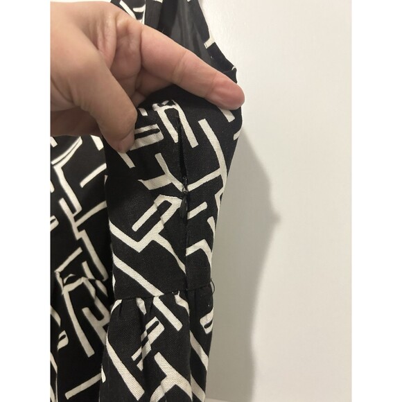 Lennie for Nina Leonard Empire Waist Linen Blend Dress Size 10 Sundress Midi - Picture 5 of 7